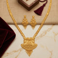 Gold Filigree Fan Tassel Necklace Set