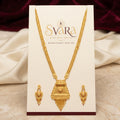 Gold Tiered Filigree Temple Necklace Set