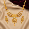 Gold Filigree Teardrop Floral Bead Necklace Set