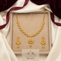 Gold Filigree Heart Petal Floral Necklace Set
