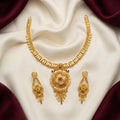 Gold Meenakari Floral Disc Tassel Necklace Set