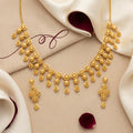 Gold Filigree Bead Fringe Necklace Set