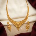 Gold Filigree Lotus Spike Tassel Necklace Set