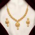Gold Filigree Floral Chain Teardrop Necklace Set