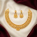 Gold Scallop Arch Granulation Choker Necklace Set