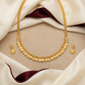 Gold Spiral Coin Disc Mesh Chain Necklace Set