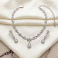 Silver Diamond-Look Floral Vine Necklace Set
