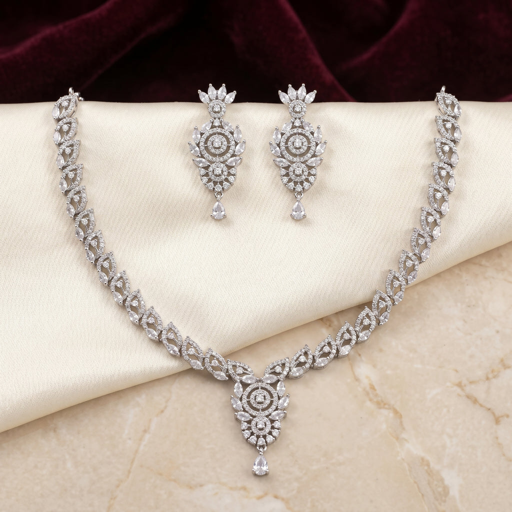 Marquise Leaf Medallion Necklace Set