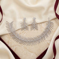 Crystal Fern Frond Statement Necklace Set