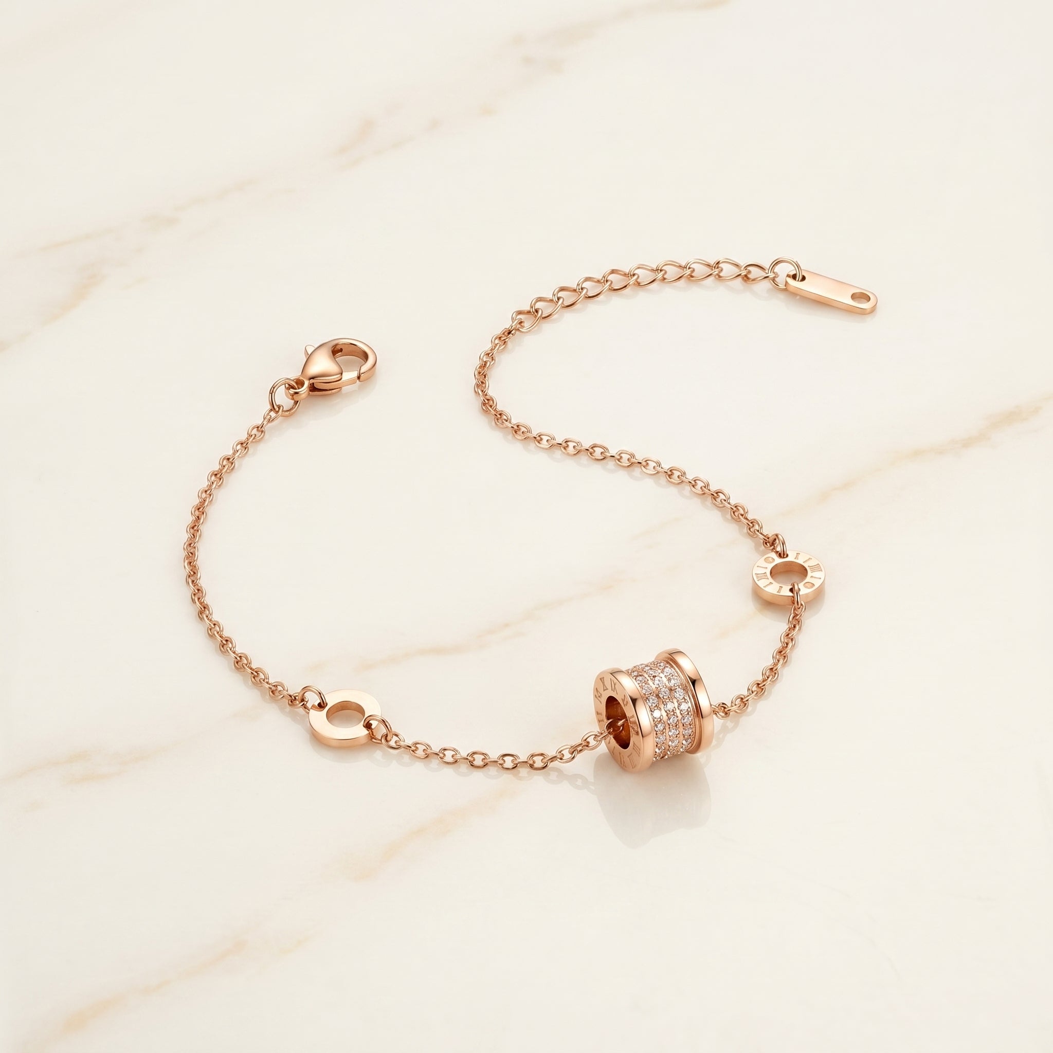 RG Pavé Barrel Roman Numeral Bracelet