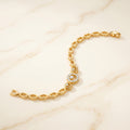 Gold Halo Sunburst Station Bracelet