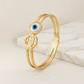 Evil Eye Roman Charm Gold Bracelet