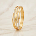 Gold Geometric Pavé Kada Bangle