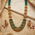Emerald Bead Kundan Panel Haram Set