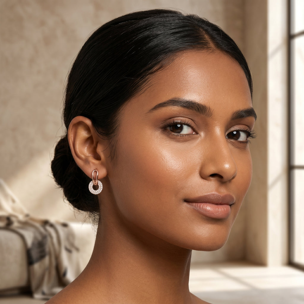 Rose Gold Pavé Circle Lock Bali