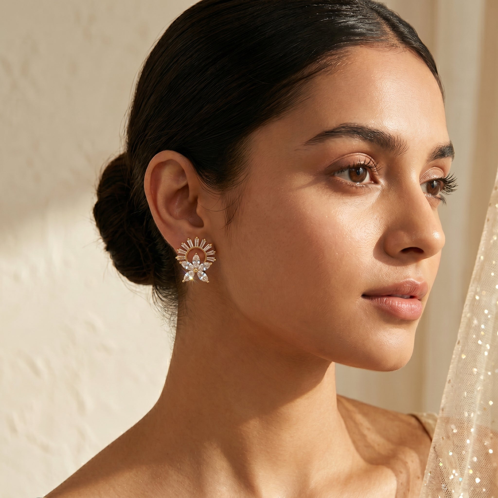 Gold Solar Bloom Studs