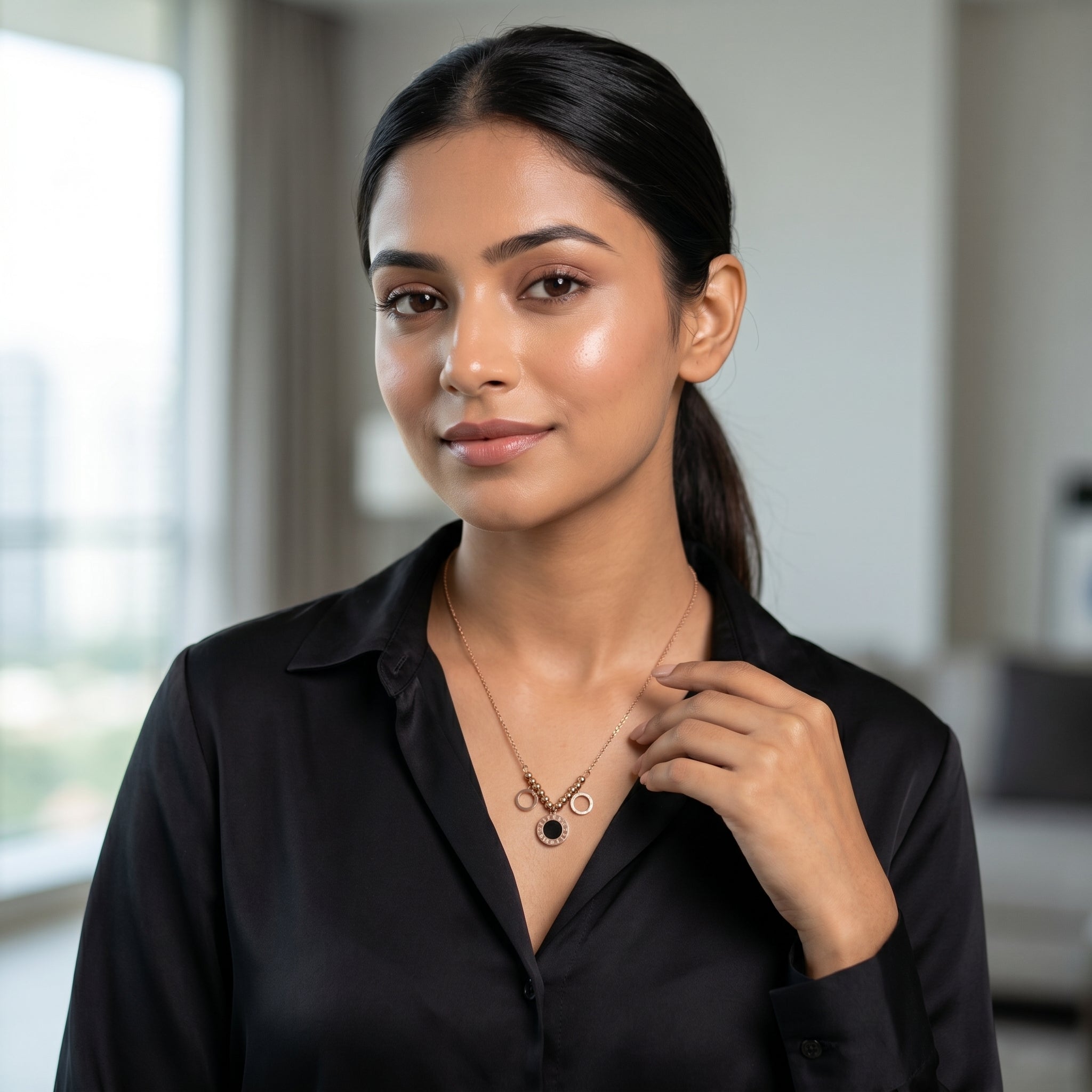 RG Roman Numeral Disc Necklace