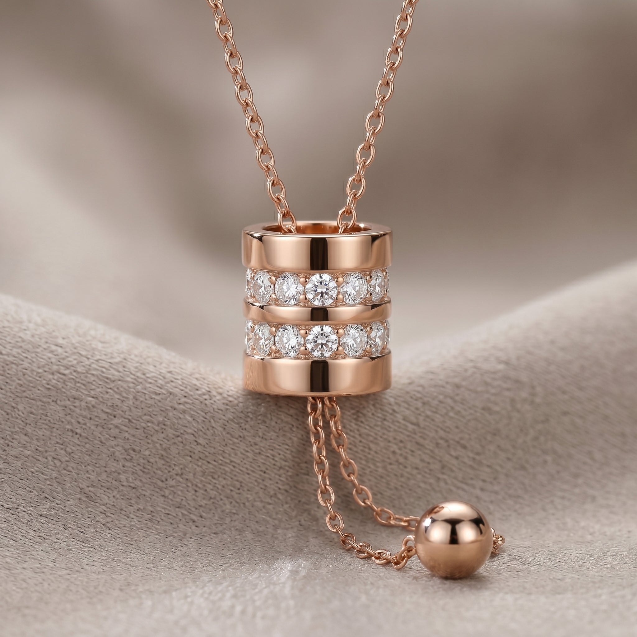 RG Pavé Barrel Lariat Necklace