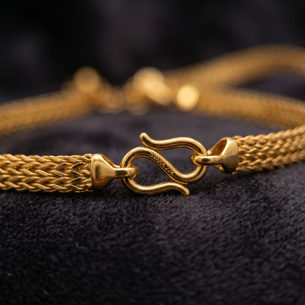 Gold Tubular Wheat Weave Chain