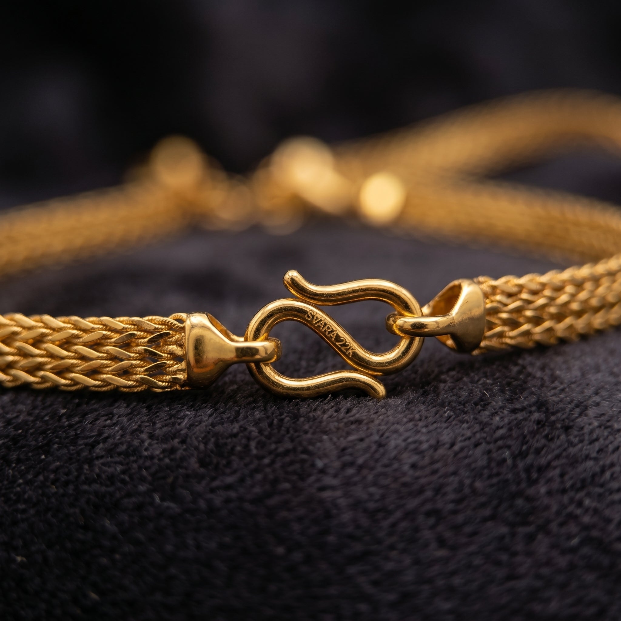 Gold Tubular Wheat Weave Chain