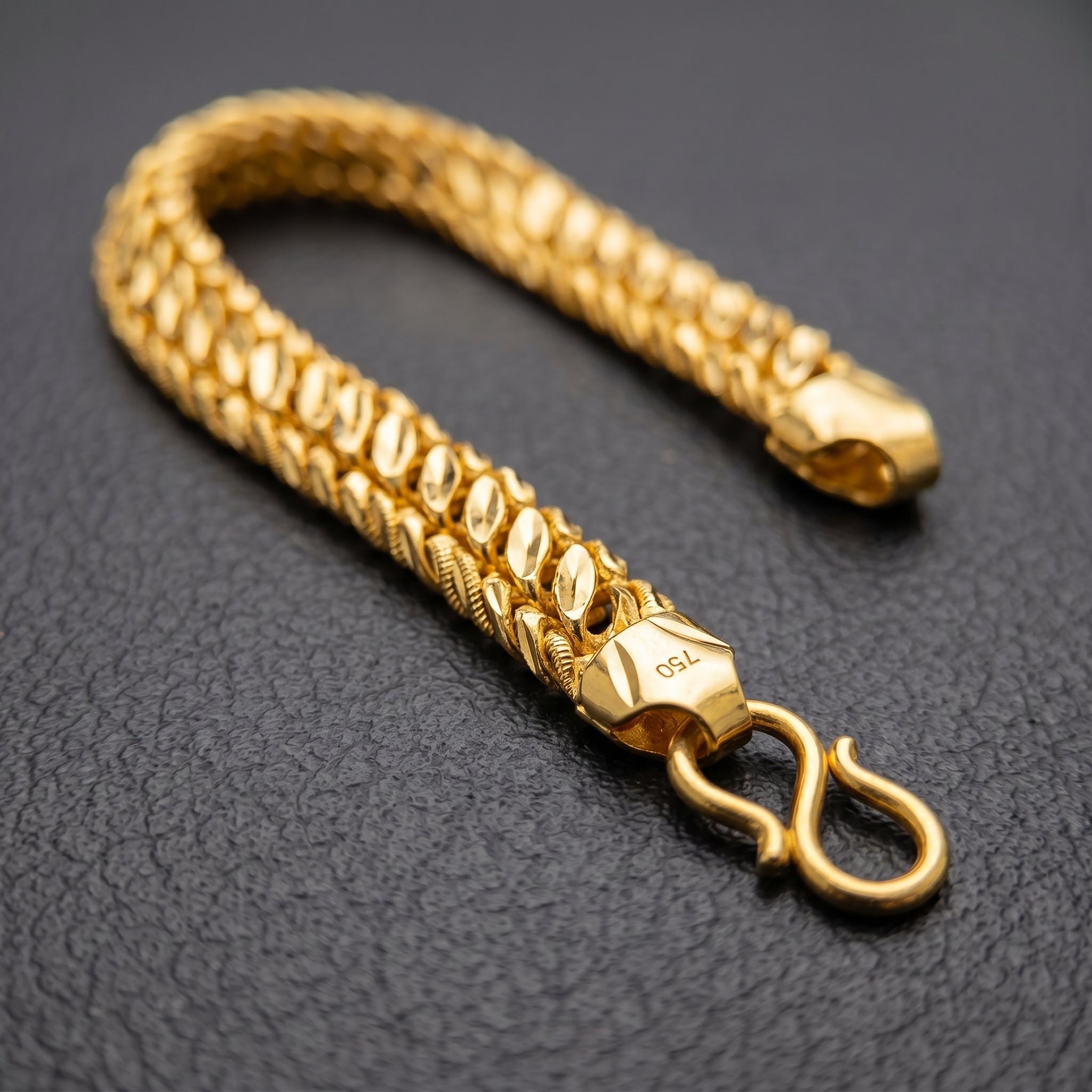 Gold Wheat Weave Bracelet