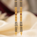 Gold Black Bead Ruby Mangalsutra Patta