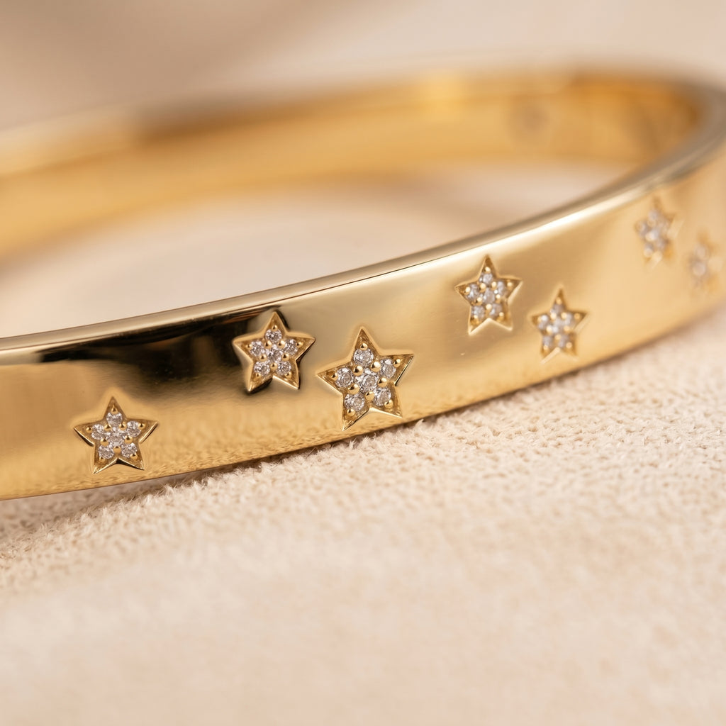 Gold Star Studded Kada Bangle