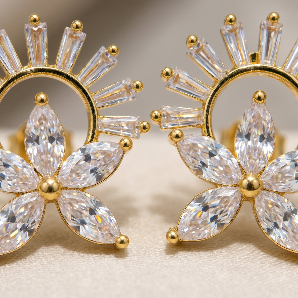 Gold Solar Bloom Studs