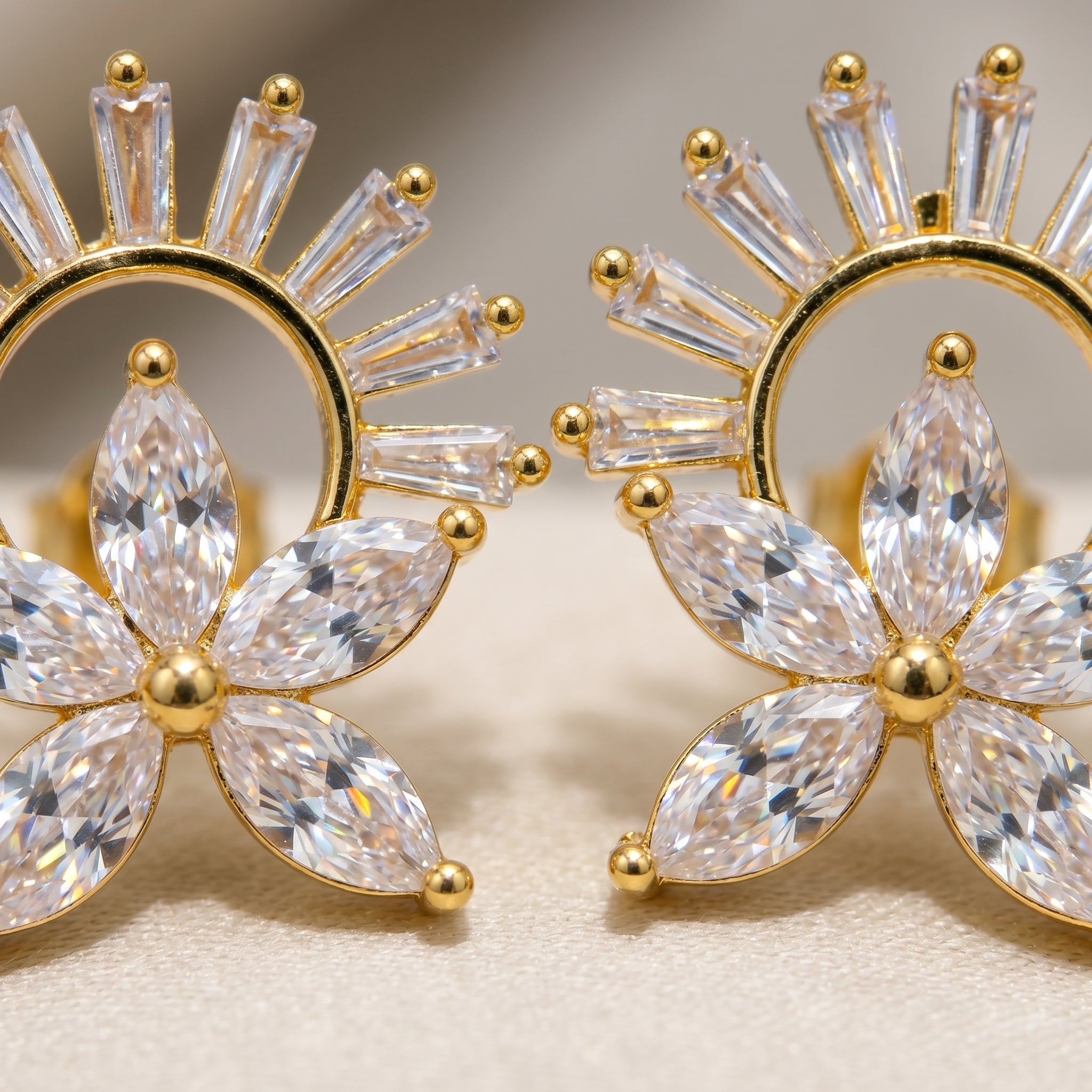 Gold Solar Bloom Studs