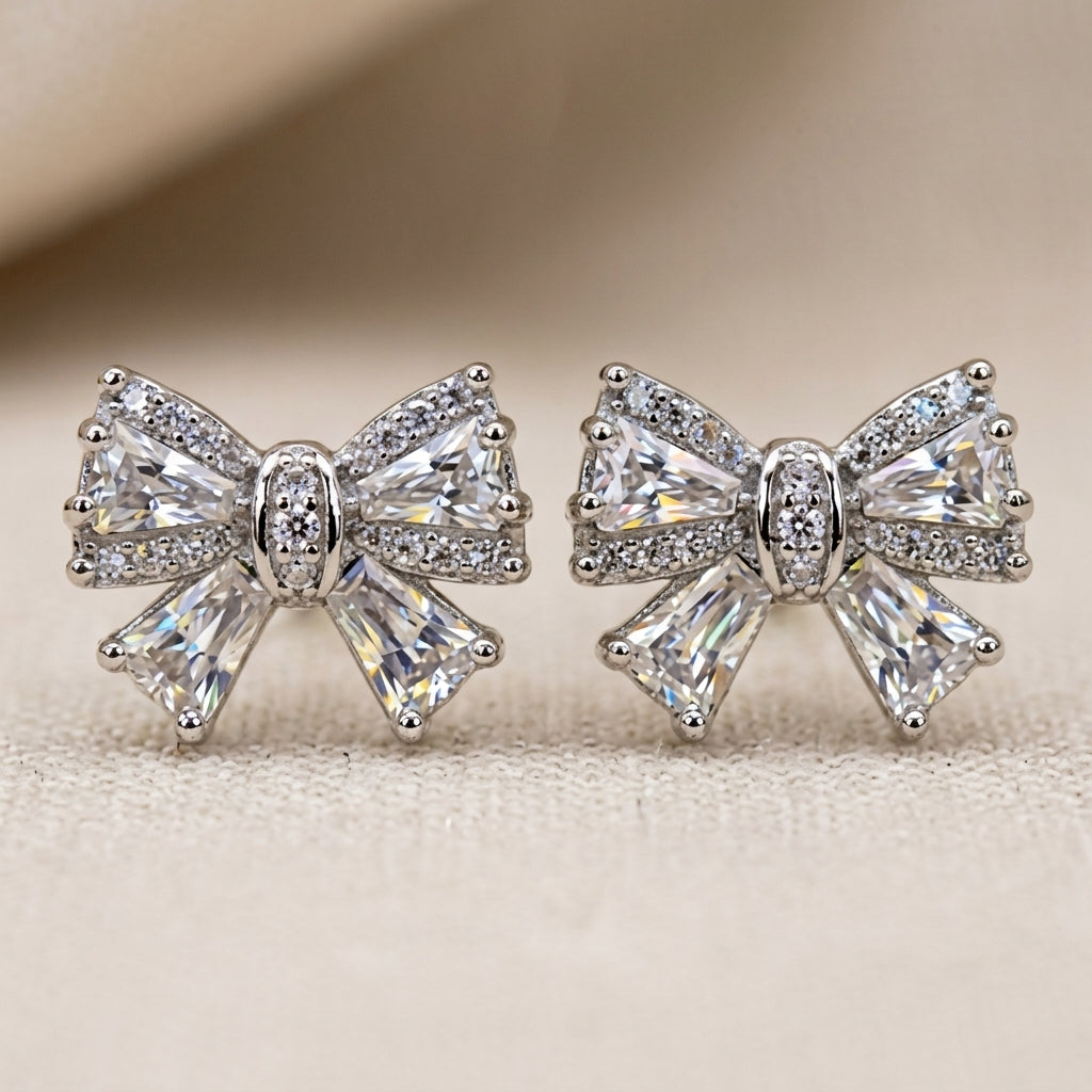 Pavé Bow Stud Earrings