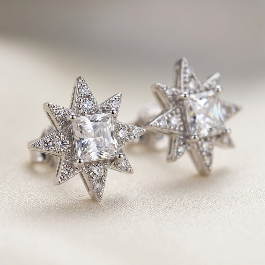 North Star Pavé Stud Earrings