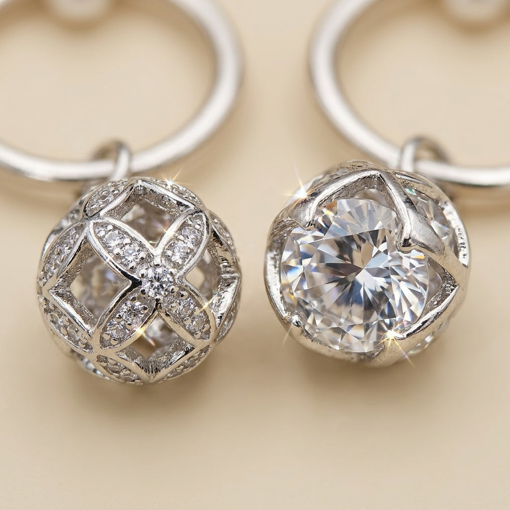 Clover Pearl Cage Drop Earrings