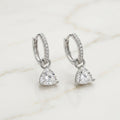 Trillion-Cut Crystal Drop Huggie Earrings