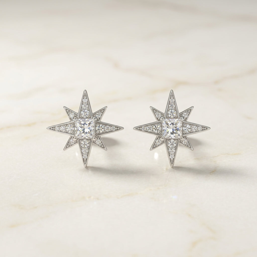 North Star Pavé Stud Earrings