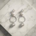 Clover Pearl Cage Drop Earrings