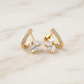 Gold Pear-Cut Cluster Wrap Earrings