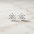 Classic Round Crystal Six-Prong Stud Earrings