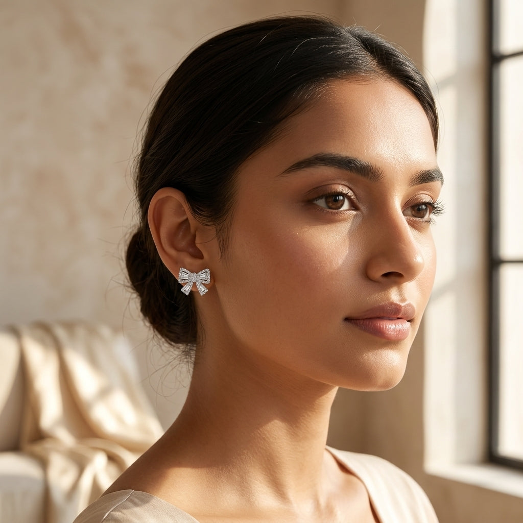 Pavé Bow Stud Earrings