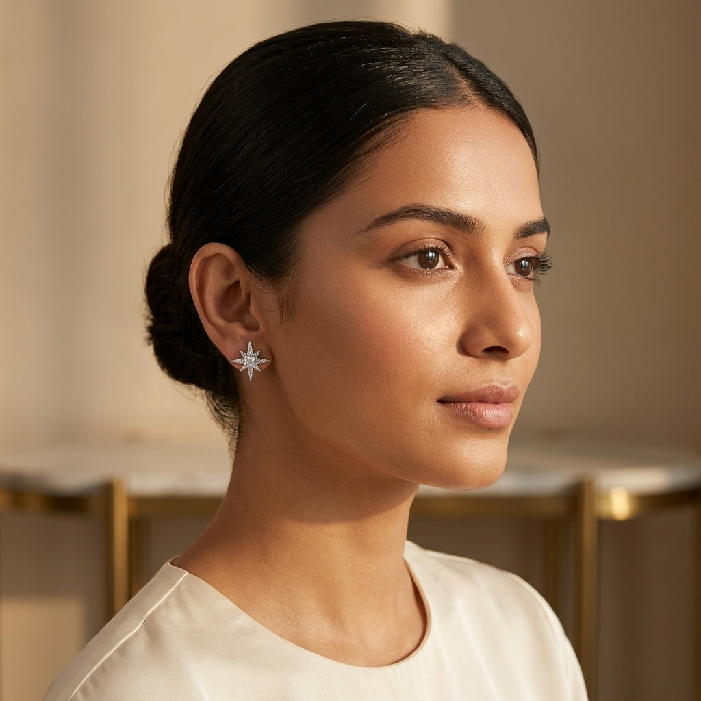 North Star Pavé Stud Earrings