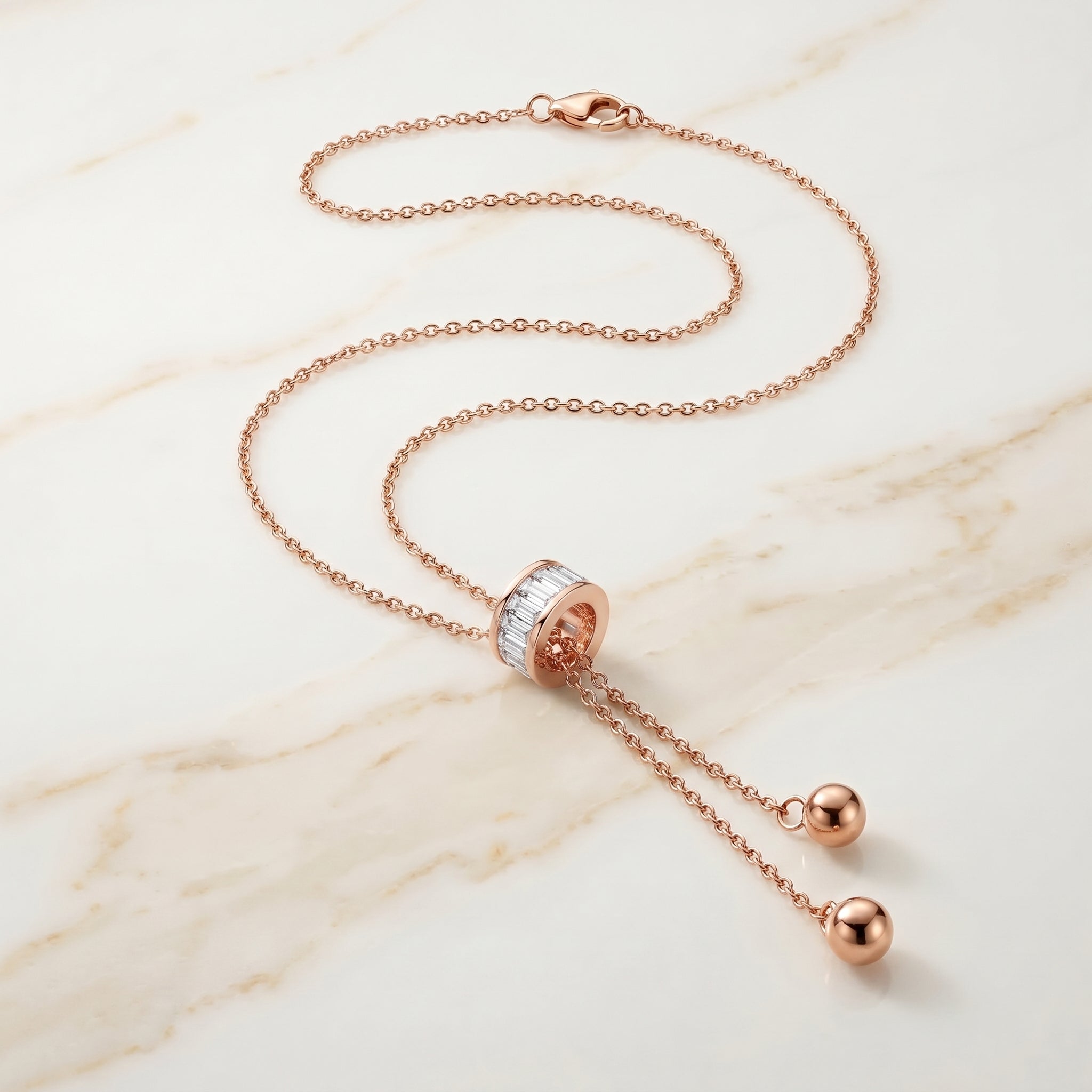 RG Baguette Ring Lariat Necklace