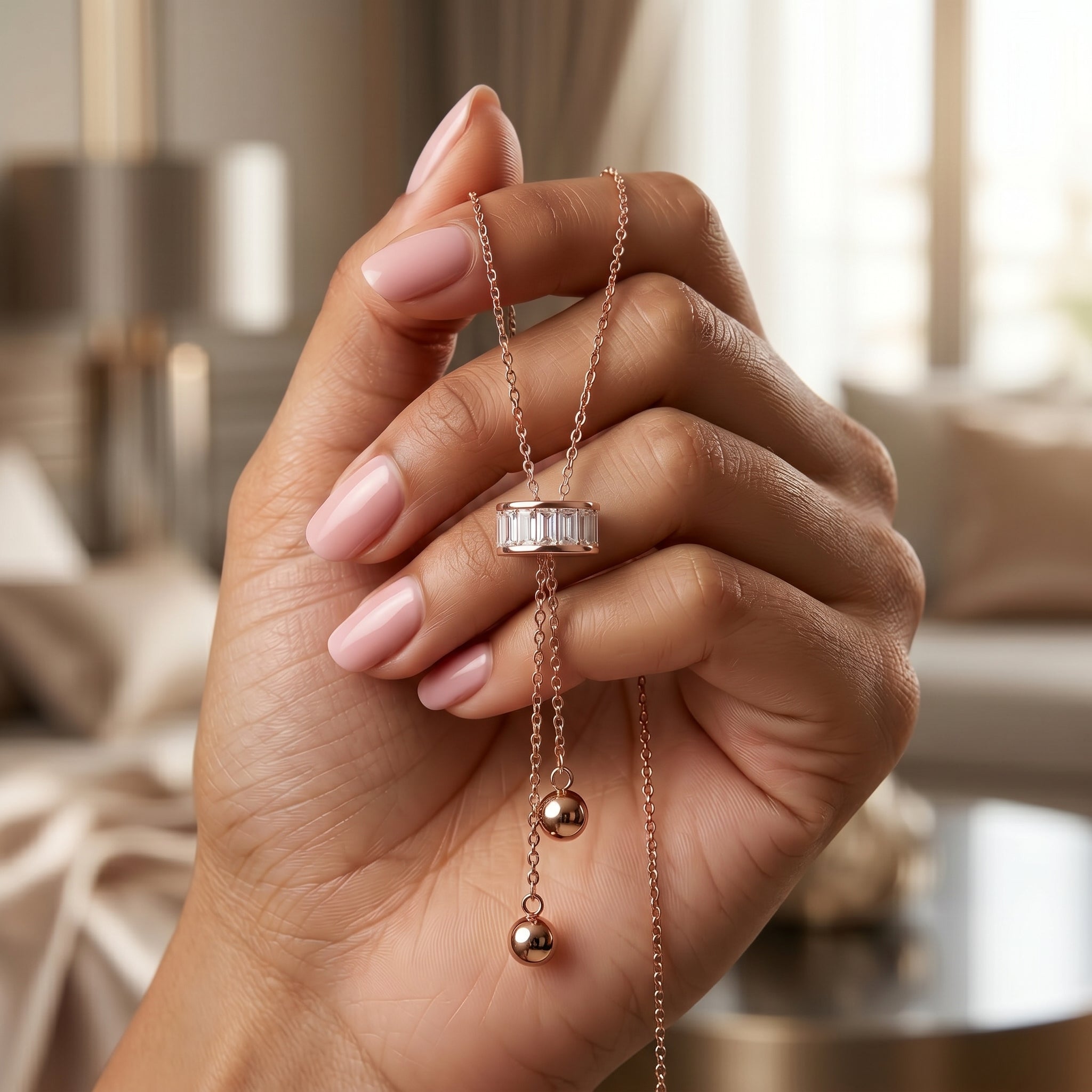 RG Baguette Ring Lariat Necklace