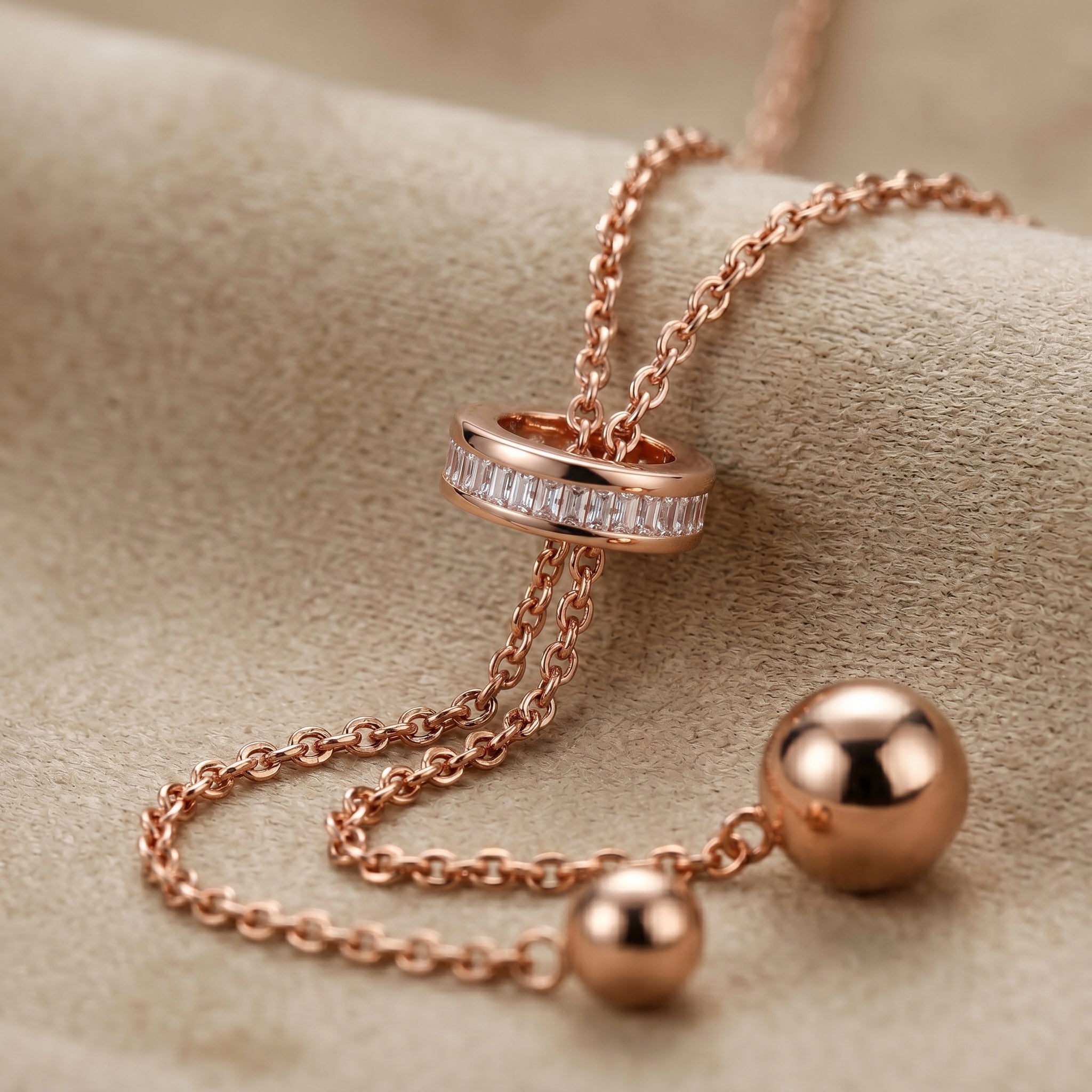 RG Baguette Ring Lariat Necklace