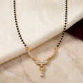 Gold CZ Floral Drop Short Mangalsutra