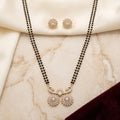 Gold CZ Twin Sunburst Short Mangalsutra