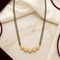 Gold Pearl Halo Row Short Mangalsutra