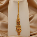 Gold Three-Tier Kundan Mosaic Maang Tikka