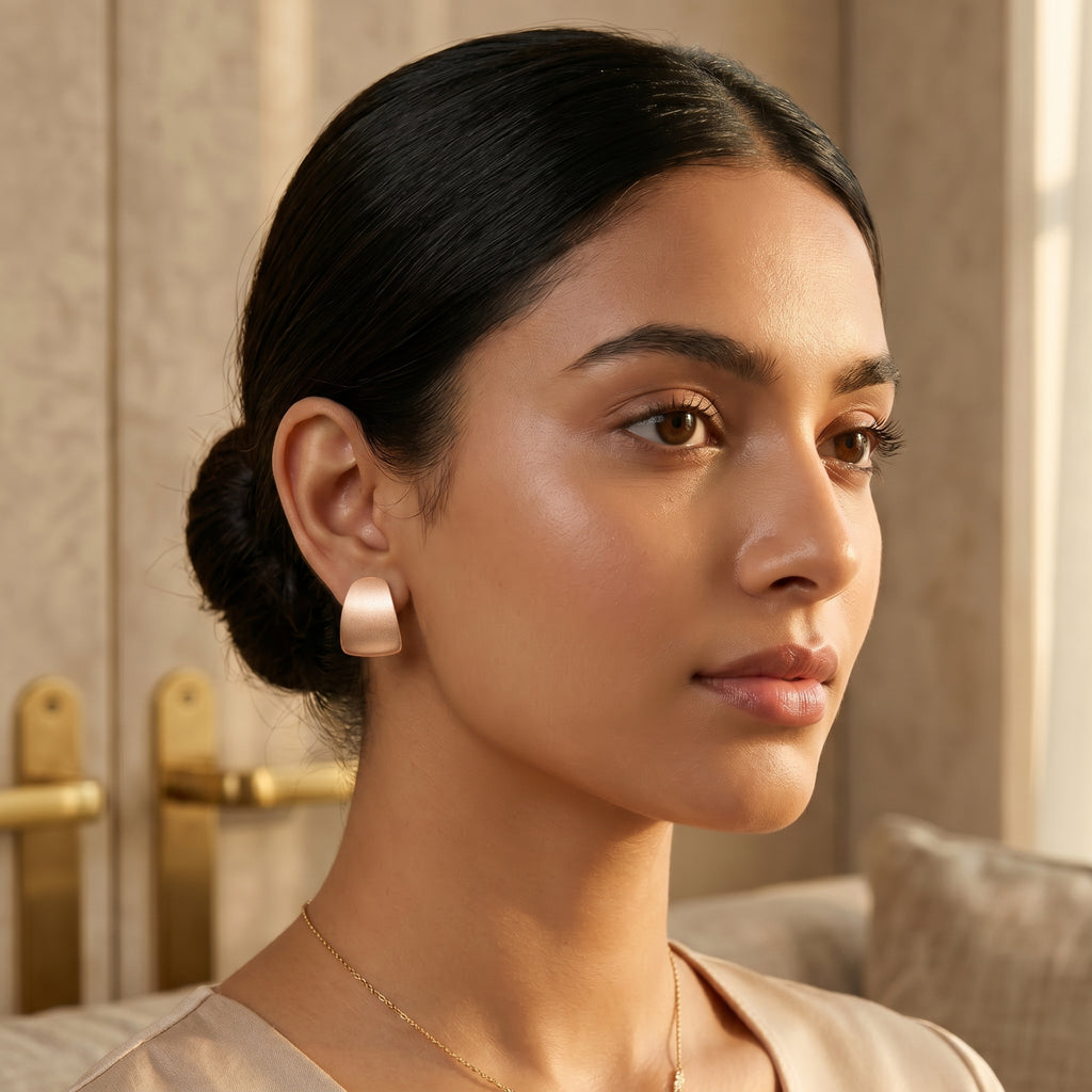 Rose Gold Matte Shield Studs