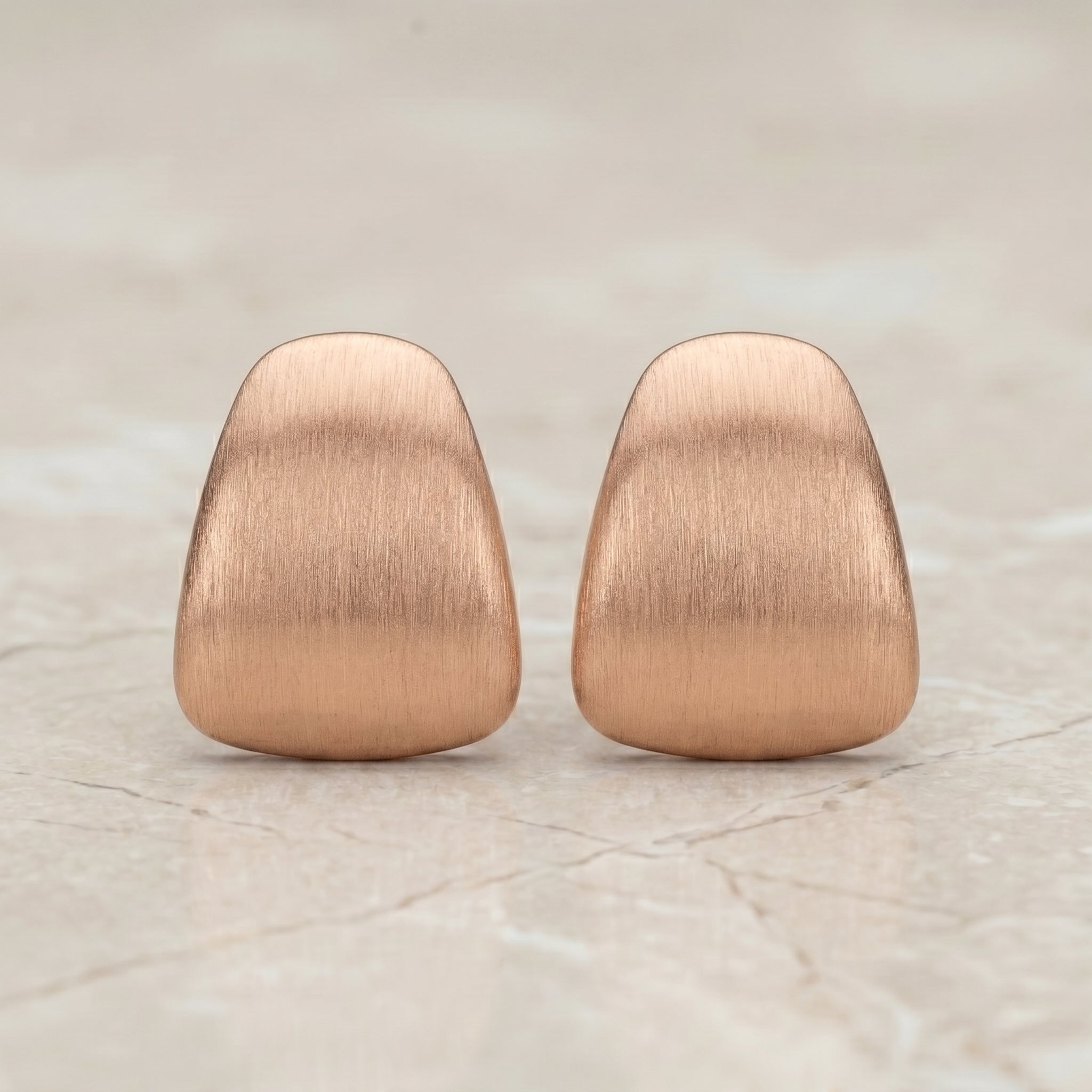 Rose Gold Matte Shield Studs