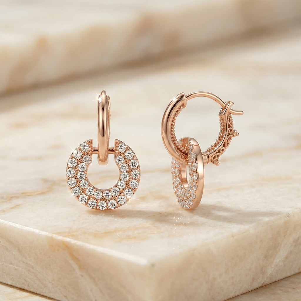 Rose Gold Pavé Circle Lock Bali