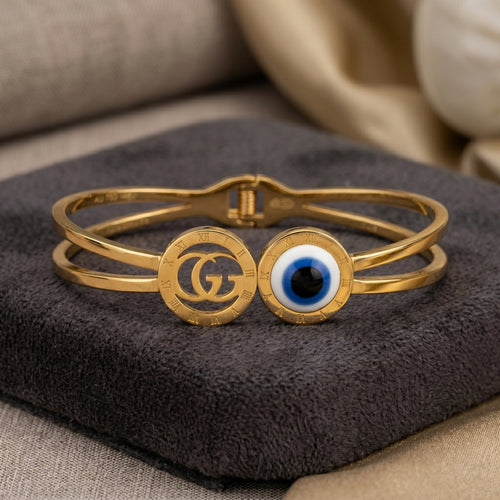 Evil Eye Roman Charm Gold Bracelet